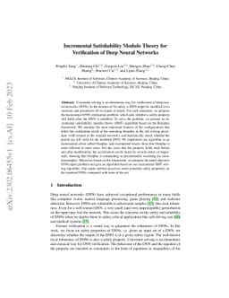 Incremental Satisfiability Modulo Theory for Verification of Deep Neural
  Networks