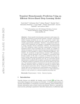 Transient Hemodynamics Prediction Using an Efficient Octree-Based Deep
  Learning Model