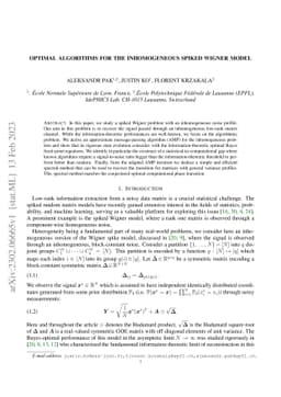 Optimal Algorithms for the Inhomogeneous Spiked Wigner Model
