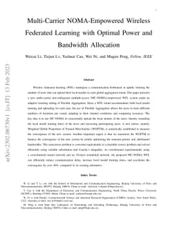 Multi-Carrier NOMA-Empowered Wireless Federated Learning with Optimal
  Power and Bandwidth Allocation