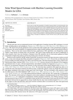 Solar Wind Speed Estimate with Machine Learning Ensemble Models for LISA