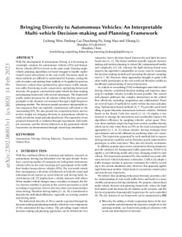 Bringing Diversity to Autonomous Vehicles: An Interpretable
  Multi-vehicle Decision-making and Planning Framework