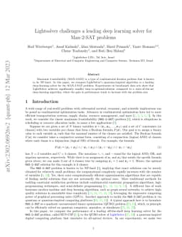 Lightsolver challenges a leading deep learning solver for Max-2-SAT
  problems