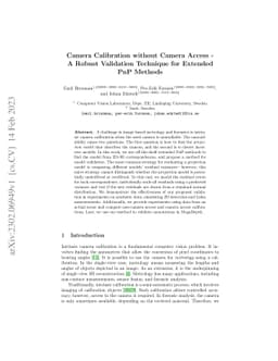 Camera Calibration without Camera Access -- A Robust Validation
  Technique for Extended PnP Methods