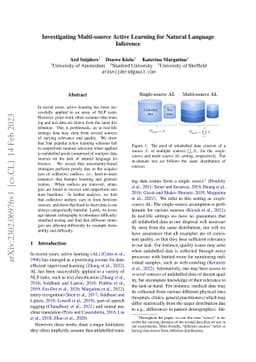 Investigating Multi-source Active Learning for Natural Language
  Inference