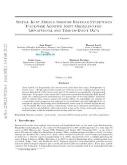 "Spatial Joint Models through Bayesian Structured Piece-wise Additive
  Joint Modelling for Longitudinal and Time-to-Event Data"