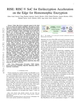 RISE: RISC-V SoC for En/decryption Acceleration on the Edge for
  Homomorphic Encryption
