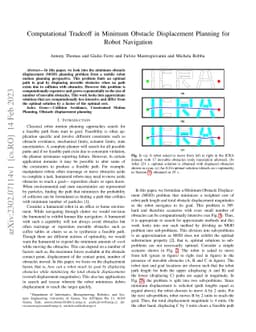 Computational Tradeoff in Minimum Obstacle Displacement Planning for
  Robot Navigation