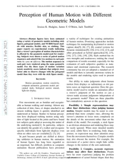 Perception of Human Motion with Different Geometric Models