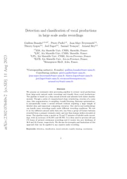 Detection and classification of vocal productions in large scale audio
  recordings