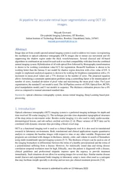 AI pipeline for accurate retinal layer segmentation using OCT 3D images