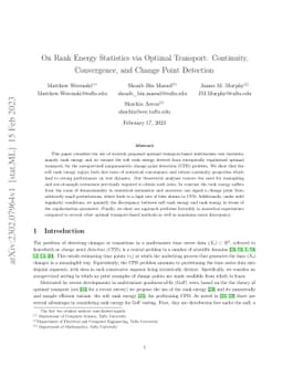 On Rank Energy Statistics via Optimal Transport: Continuity,
  Convergence, and Change Point Detection