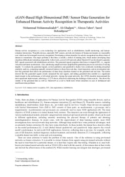 cGAN-Based High Dimensional IMU Sensor Data Generation for Enhanced
  Human Activity Recognition in Therapeutic Activities