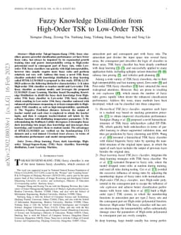 Fuzzy Knowledge Distillation from High-Order TSK to Low-Order TSK