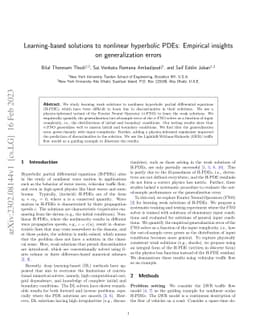 Learning-based solutions to nonlinear hyperbolic PDEs: Empirical
  insights on generalization errors