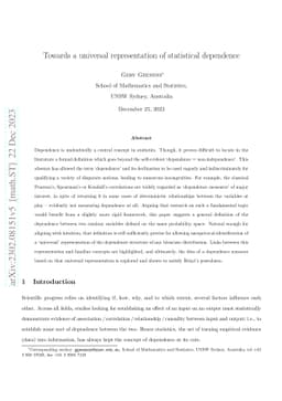 Towards a universal representation of statistical dependence