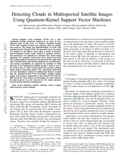 Detecting Clouds in Multispectral Satellite Images Using Quantum-Kernel
  Support Vector Machines