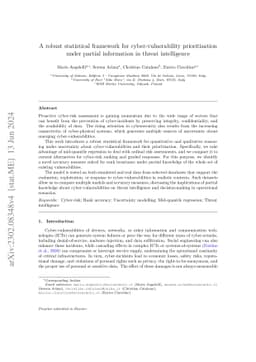 A robust statistical framework for cyber-vulnerability prioritisation
  under partial information in threat intelligence