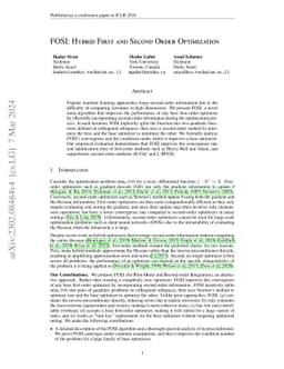 FOSI: Hybrid First and Second Order Optimization