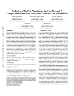 Rethinking "Risk" in Algorithmic Systems Through A Computational
  Narrative Analysis of Casenotes in Child-Welfare