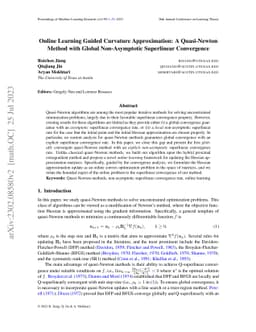 Online Learning Guided Curvature Approximation: A Quasi-Newton Method
  with Global Non-Asymptotic Superlinear Convergence