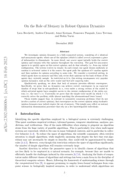 On the Role of Memory in Robust Opinion Dynamics