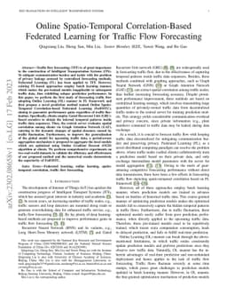 Online Spatio-Temporal Correlation-Based Federated Learning for Traffic
  Flow Forecasting