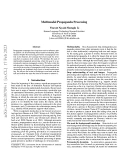 Multimodal Propaganda Processing
