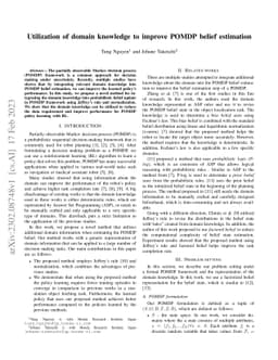 Utilization of domain knowledge to improve POMDP belief estimation