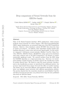 Deep comparisons of Neural Networks from the EEGNet family
