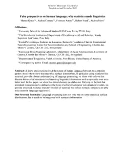 False perspectives on human language: why statistics needs linguistics