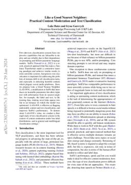 Like a Good Nearest Neighbor: Practical Content Moderation and Text
  Classification