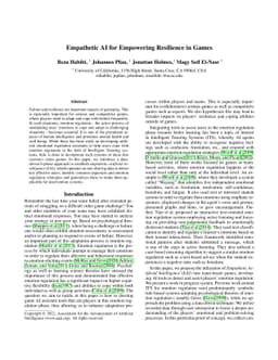 Empathetic AI for Empowering Resilience in Games
