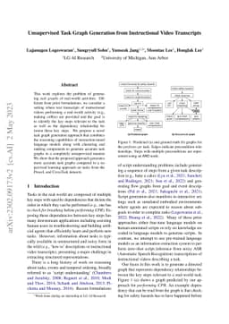 Unsupervised Task Graph Generation from Instructional Video Transcripts