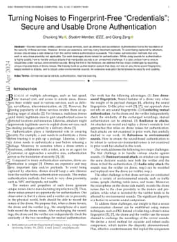 Turning Noises to Fingerprint-Free "Credentials": Secure and Usable
  Drone Authentication