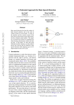 A Federated Approach for Hate Speech Detection