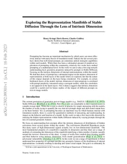 Exploring the Representation Manifolds of Stable Diffusion Through the
  Lens of Intrinsic Dimension