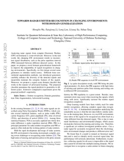 Towards Radar Emitter Recognition in Changing Environments with Domain
  Generalization