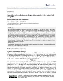 Search for universal minimum drag resistance underwater vehicle hull
  using CFD