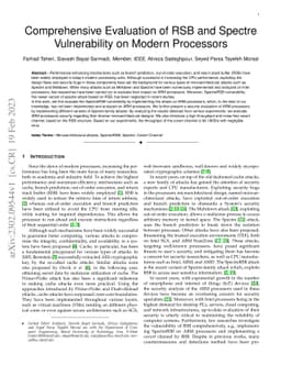 Comprehensive Evaluation of RSB and Spectre Vulnerability on Modern
  Processors