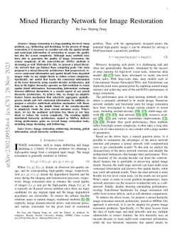 Mixed Hierarchy Network for Image Restoration