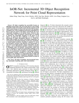 InOR-Net: Incremental 3D Object Recognition Network for Point Cloud
  Representation
