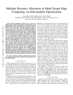 Multiple Resource Allocation in Multi-Tenant Edge Computing via
  Sub-modular Optimization