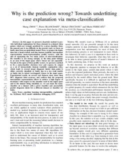 Why is the prediction wrong? Towards underfitting case explanation via
  meta-classification