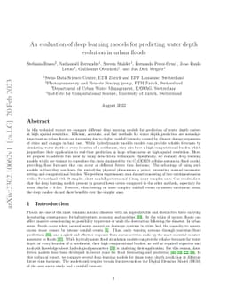 An evaluation of deep learning models for predicting water depth
  evolution in urban floods