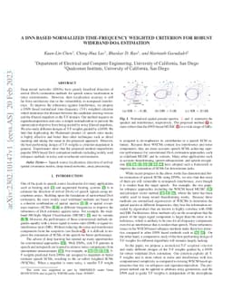 A DNN based Normalized Time-frequency Weighted Criterion for Robust
  Wideband DoA Estimation