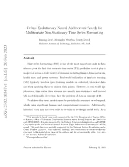 Online Evolutionary Neural Architecture Search for Multivariate
  Non-Stationary Time Series Forecasting