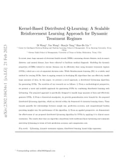 Kernel-Based Distributed Q-Learning: A Scalable Reinforcement Learning Approach for Dynamic Treatment Regimes