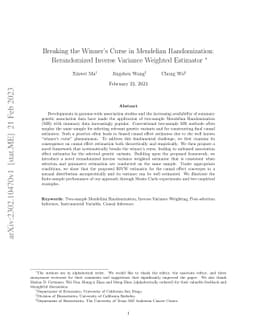 Breaking the Winner's Curse in Mendelian Randomization: Rerandomized
  Inverse Variance Weighted Estimator