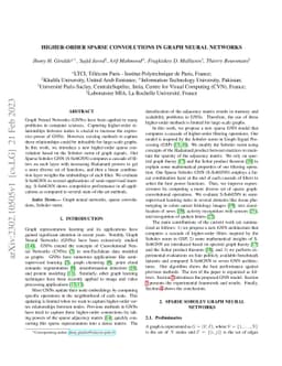 Higher-order Sparse Convolutions in Graph Neural Networks